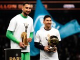 Messi y Donnarumma, previo a un partido con el PSG.