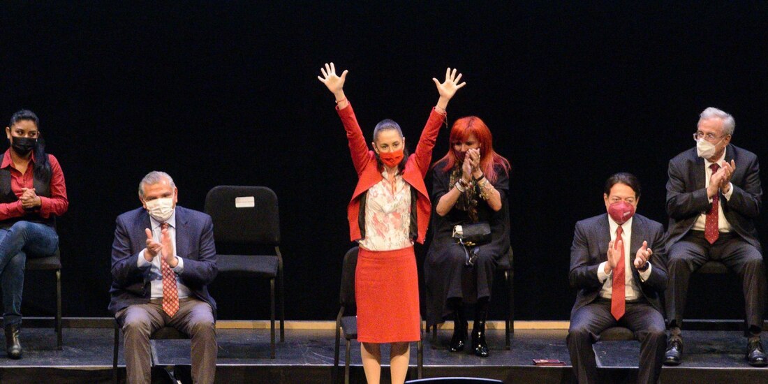 Durante la reunión con motivo de la celebración a tres años del triunfo de Morena en las elecciones, Claudia Sheinbaum fue vitoreada como "presidenta"