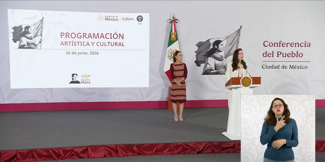 La Presidenta de México y la Secretaria de Cultura.