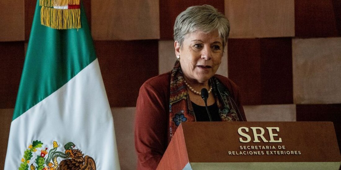 La canciller, en la toma de protesta de los nuevos integrantes del Servicio Exterior Mexicano, el pasado 7 de julio.