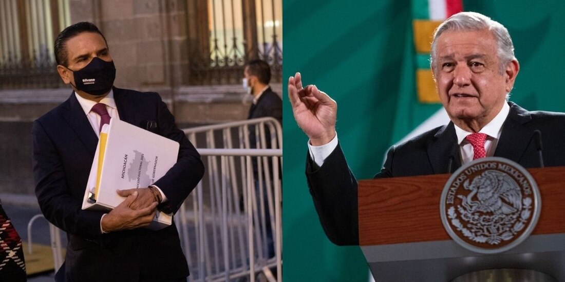 Silvano Aureoles, gobernador de Michoacán, acudió a Palacio Nacional para entregarle a AMLO supuestas pruebas de que el crimen organizado intervino a favor de Morena en las elecciones de su estado.