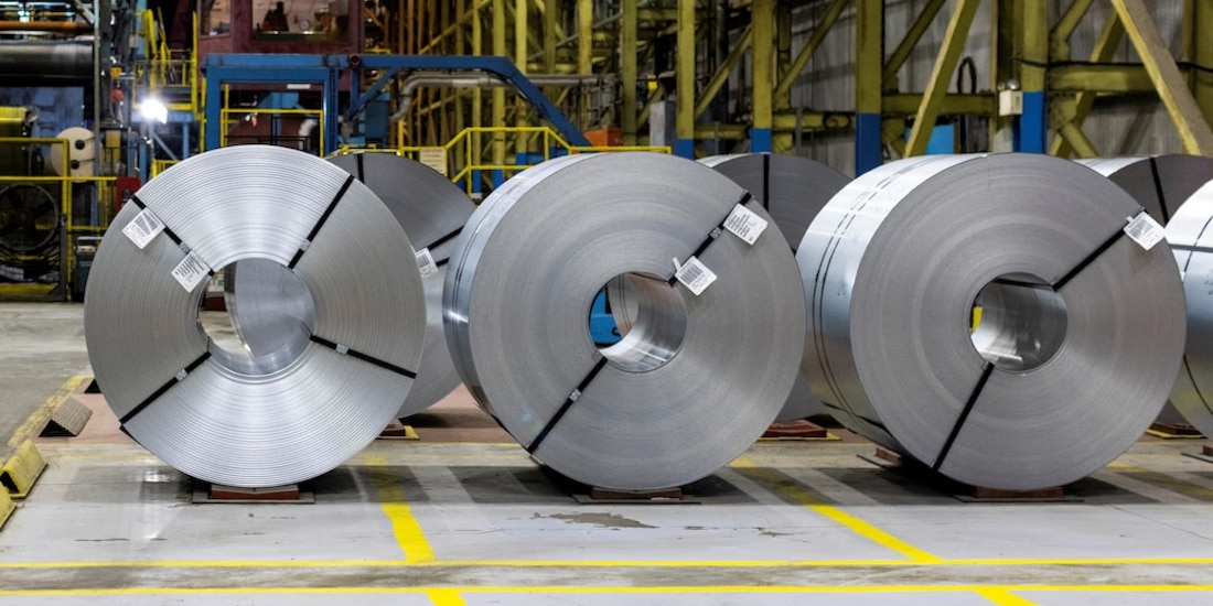 Rollos de acero y aluminio, en una fotografía ilustrativa.