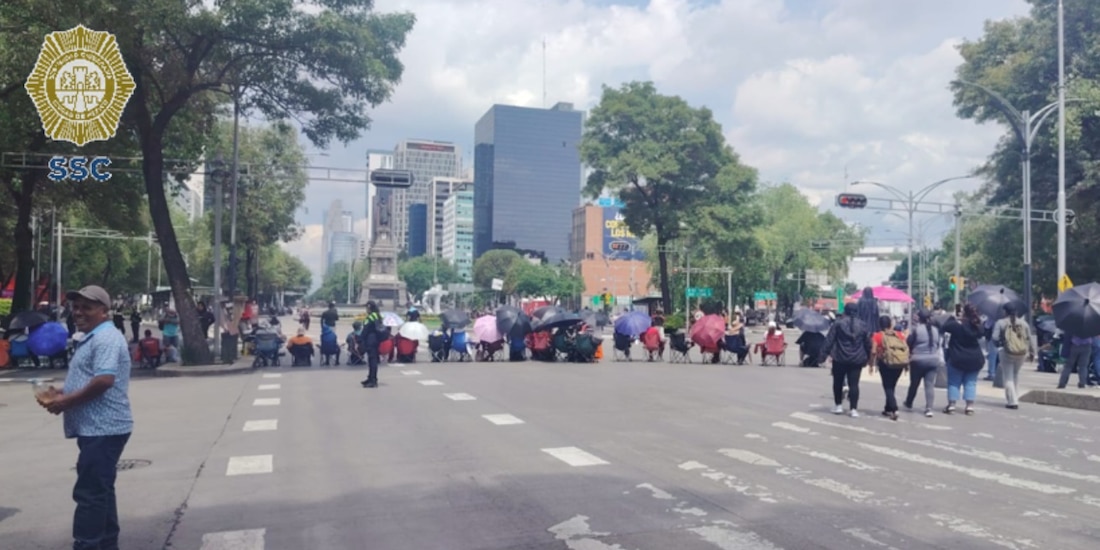 Protesta de maestros disidentes este martes 16 de junio.