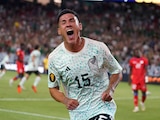 Uriel Antuna celebra uno de los goles de México contra Haití en la fase de grupos de la Copa Oro 2023.