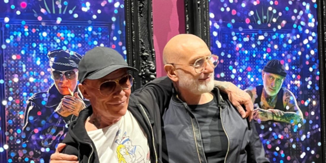 Pierre Commoy y Gilles Blanchard, ayer en la muestra.