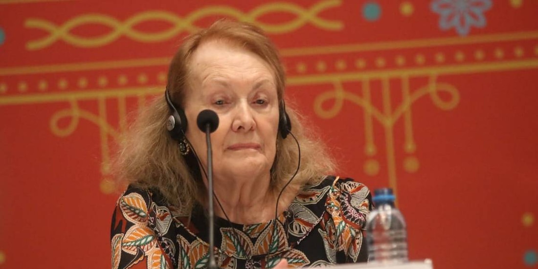 Annie Ernaux, ganadora del Nobel de Literatura 2022, en la FIL de Guadalajara 2019.