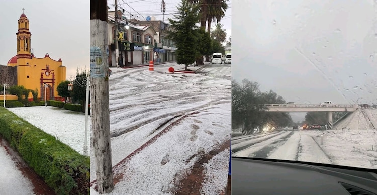 Se registra caída de granizo en Teotihuacán