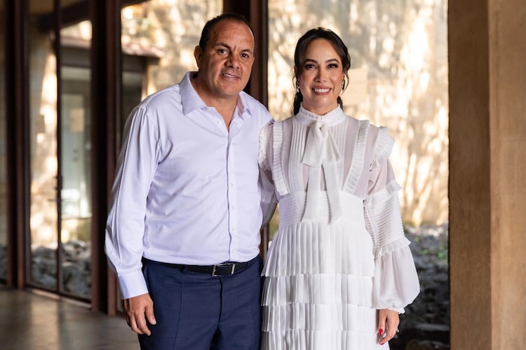 El diputado federal de Morena, Cuauhtémoc Blanco Bravo, y la expresidenta del DIF Morelos, Natalia Rezende Moreira.