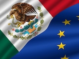 Imagen temática sobre la Unión Europea y México.