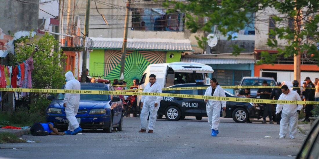 Dos personas fueron ejecutadas a balazos en Villahermosa, el lunes.