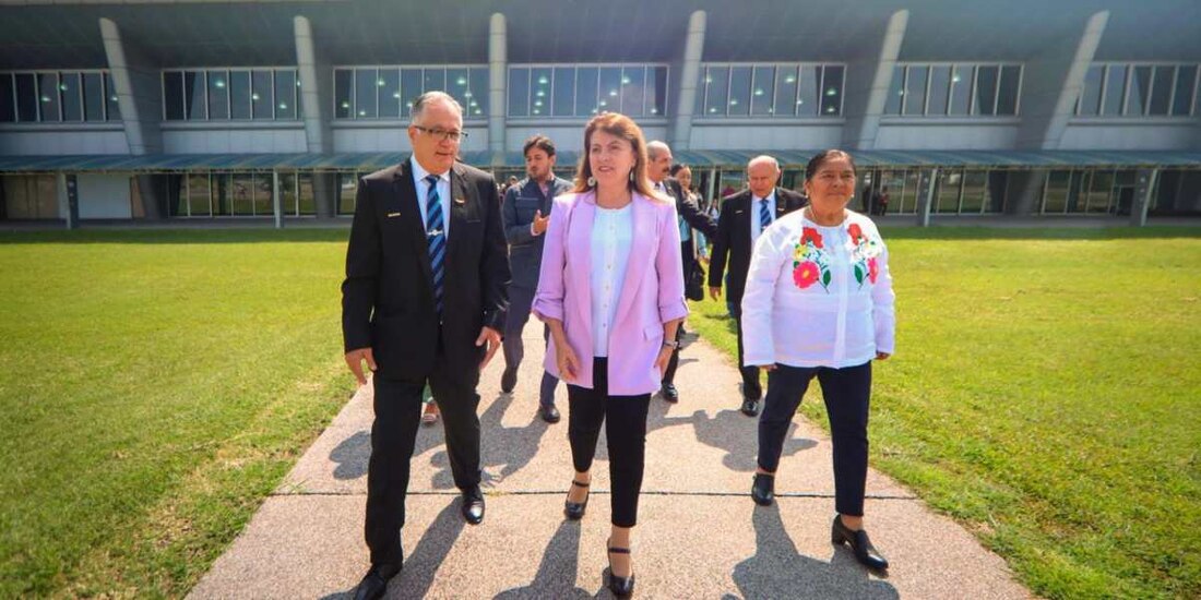 Margarita González Saravia entrega primeros resultados al iniciar operaciones el Aeropuerto Internacional de Cuernavaca.