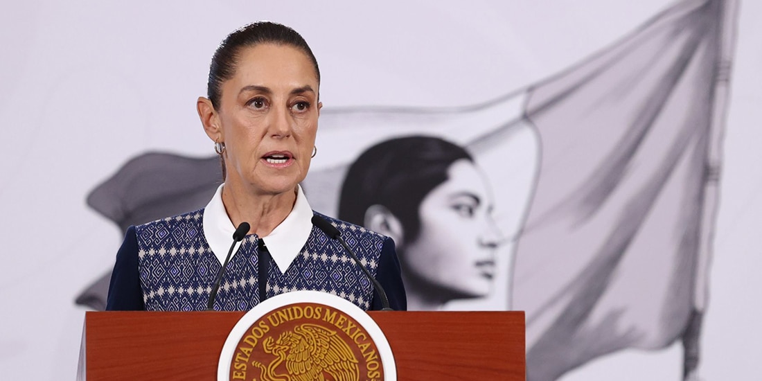Claudia Sheinbaum Pardo, presidenta de México, encabeza la conferencia Mañanera del Pueblo, desde Palacio Nacional el 14 de abril de 2026
