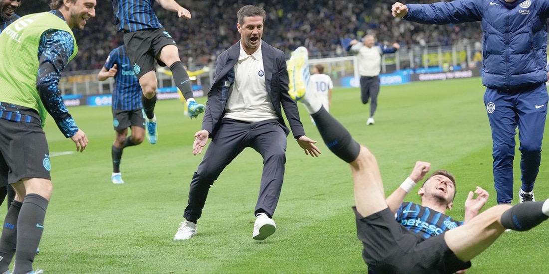 INTEGRANTES del cuadro italiano celebran el pase a la final, ayer.