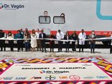 Lorena Cuéllar inaugura servicios del Doctor Vagón en Huamantla, Tlaxcala.