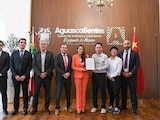 La gobernadora Tere Jiménez encabezó el anuncio oficial de la nueva inversión industrial en Palacio de Gobierno.