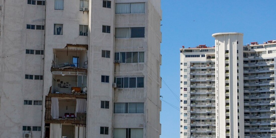 Daños en Acapulco por el sismo del 7 de septiembre, ayer.