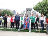 Al centro de la imagen la jefa de Gobierno, Clara Brugada.