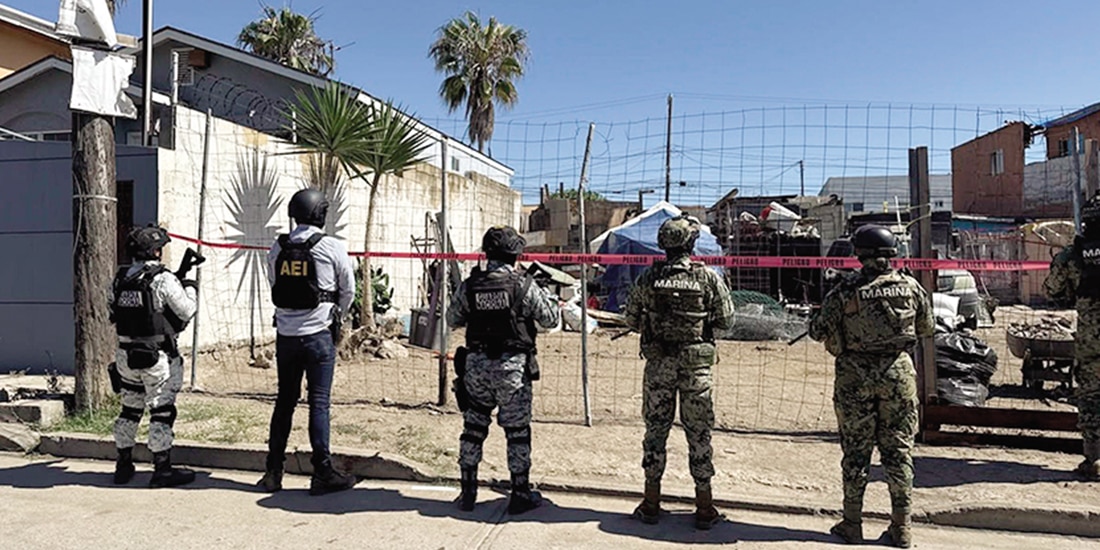 Resguardo de la propiedad por autoridades federales tras ser encontrado por la FGR, el pasado 31 de mayo en Tijuana.