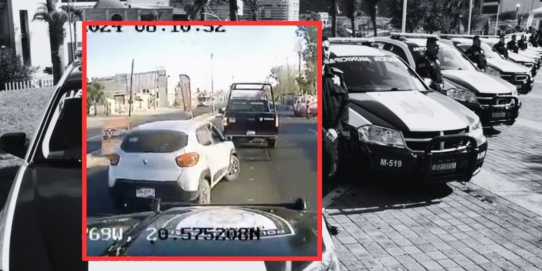Persecución en El Marqués, Querétaro, quedó captada en video.