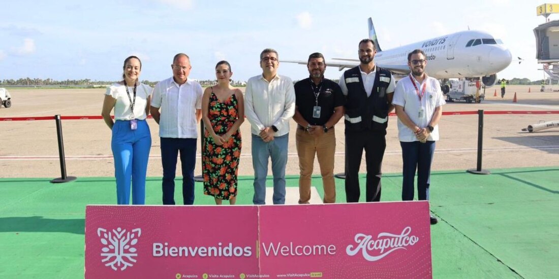 Llega nuevo vuelo de León al Aeropuerto Internacional de Acapulco.