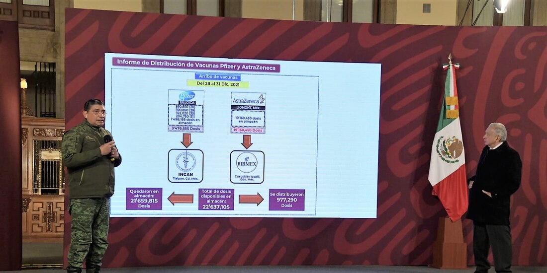 Sedena distribuye más de 977 mil vacunas de Pfizer y AstraZeneca en trece estados