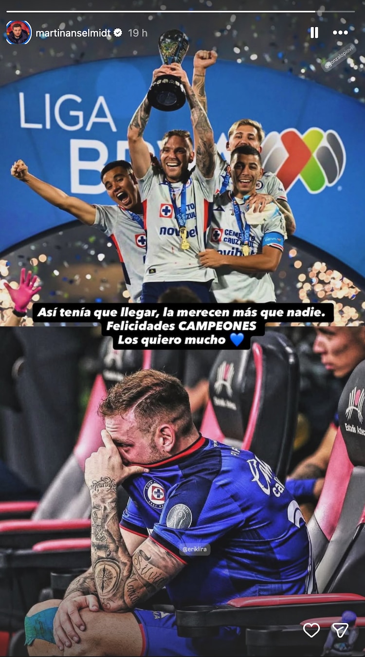 Martín Anselmi felicitó a Cruz Azul tras su coronación en el Clausura 2026.