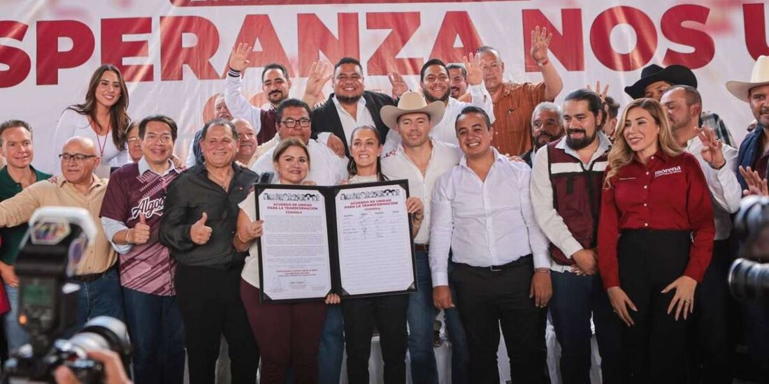 Claudia Sheinbaum pide trabajar en equipo para la continuidad de la 4T desde Coahuila.