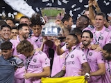 Lionel Messi celebra el título de la Leagues Cup con el Inter Miami. Es el primer campeonato de la franquicia de Florida.