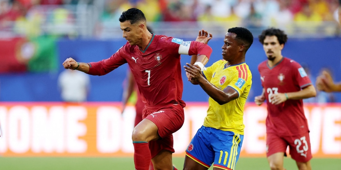Una acción del Colombia vs Portugal, de la Copa del Mundo 2026