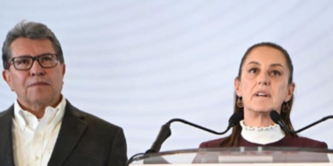 El presidente de la Junta de Coordinación Política de la Cámara de Diputados, Ricardo Monreal y la Presidenta Claudia Sheinbaum