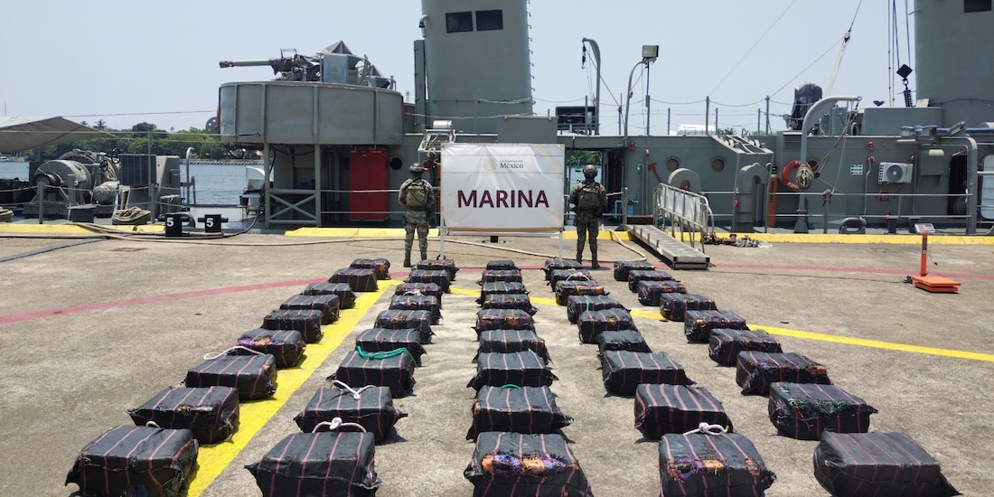 Droga incautada por las autoridades de Seguridad federal.