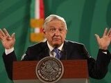 El Presidente López Obrador en conferencia matutina, este lunes.