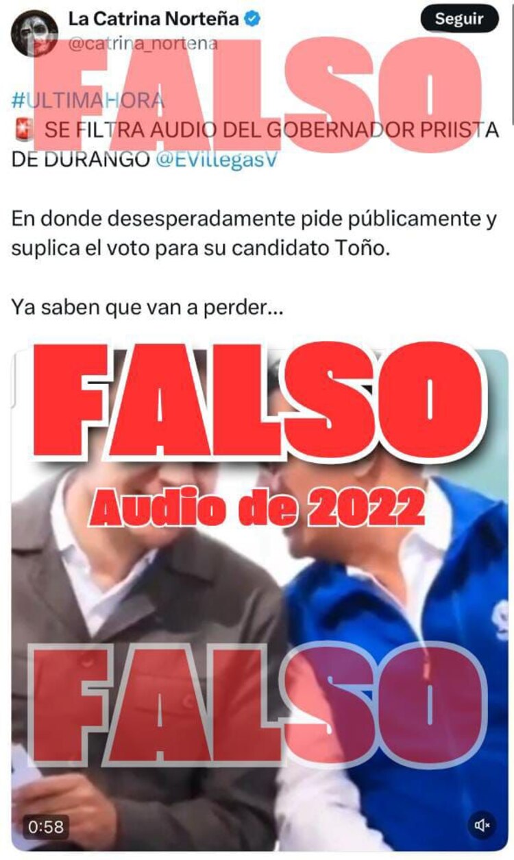 Información falsa.