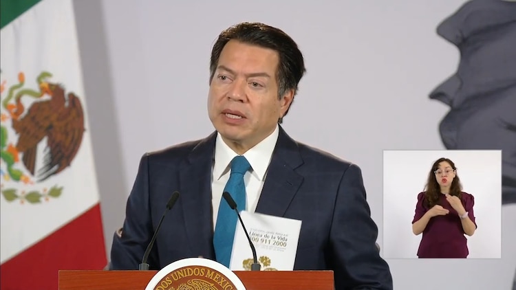 Mario Delgado, titular de la SEP, durante la Conferencia del Pueblo.
