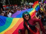 Aspecto de una marcha del Orgullo LGBT+ en CDMX.