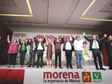 Citlalli Hernández, Karen Castrejón, Adán augusto López, Alfonso Durazo, Claudia Sheinbaum, Mario Delgado, Ricardo Monreal, Gerardo Fernández Noroña y Manuel Velasco, aye