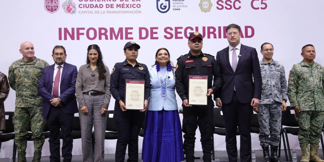 La presentación de los avances de paz y la reducción en indicadores de violencia fueron encabezadas desde el Palacio del Ayuntamiento por la jefa de Gobierno, Clara Brugada Molina.
