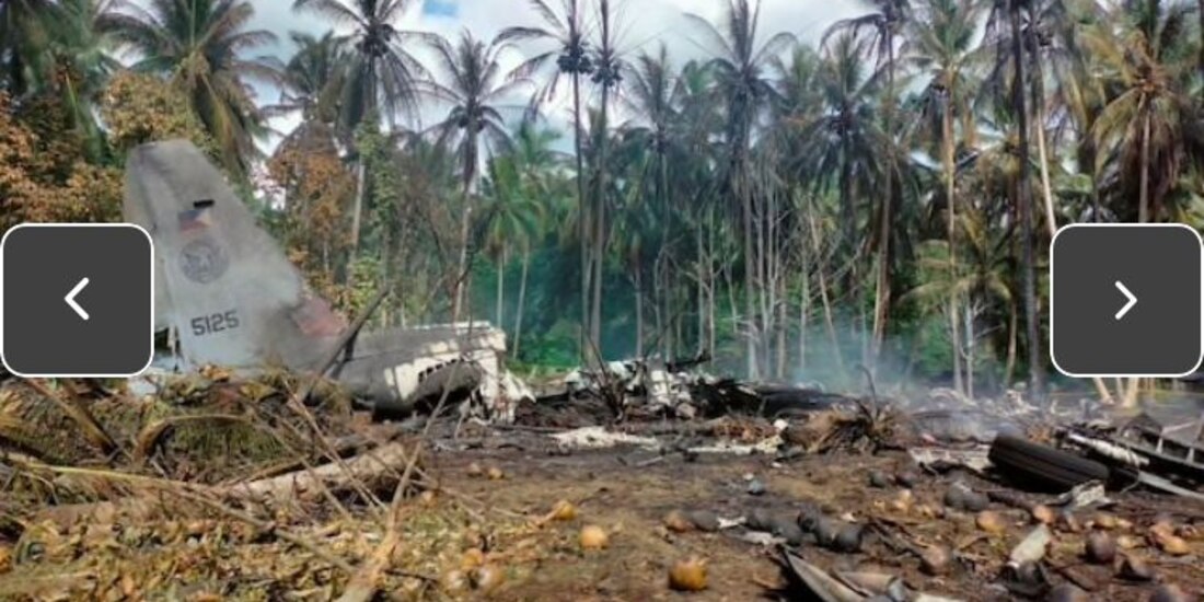 Avión militar se estrella en Filipinas