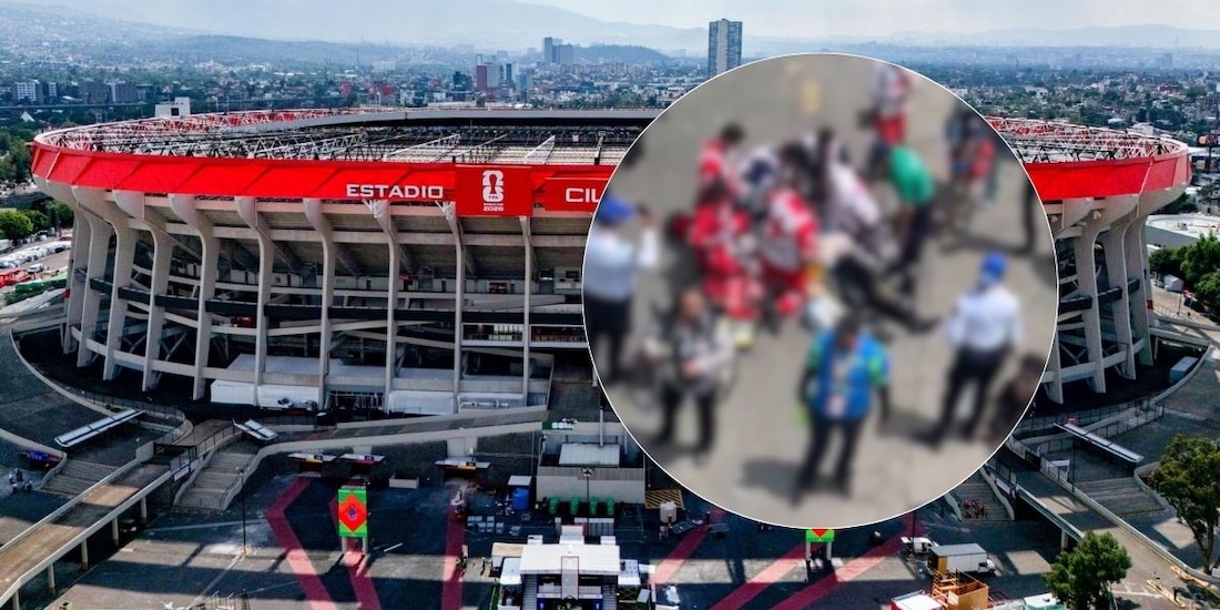 Hombre sufre infarto en Estadio Ciudad de México; es trasladado a hospital, donde se reporta estable.