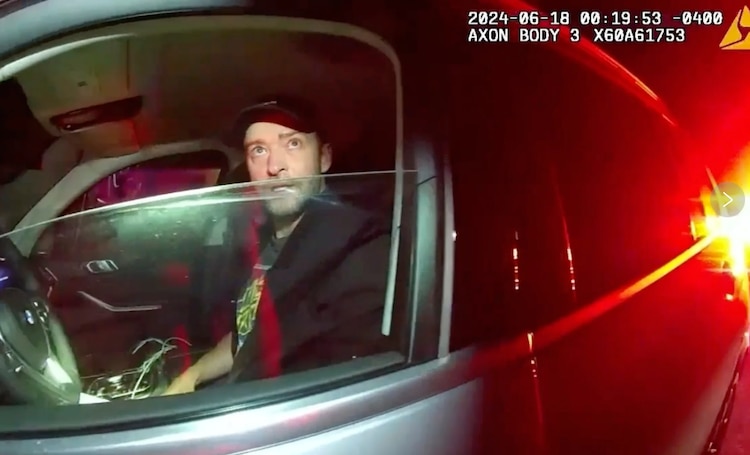 Imagen del arresto de Justin Timberlake por conducir ebrio en 2024