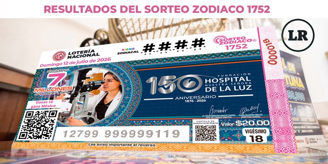 Resultados Sorteo Zodiaco 1752 del 11 de julio del 2026 de Lotería Nacional.