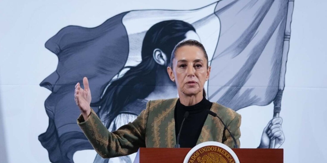 La presidenta Claudia Sheinbaum, en conferencia de prensa, el pasado martes 15 de abril.