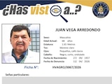 Juan Vega Arredondo fue visto por última vez en el municipio gobernador por su hijo, Juan Andrés Vega Carranza.