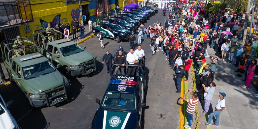 Fuerza de seguridad en Gustavo A. Madero.