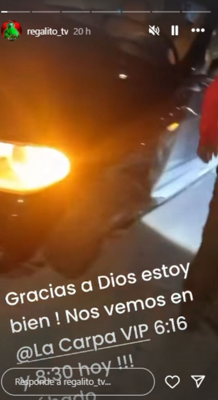 Regalito muestra su accidente