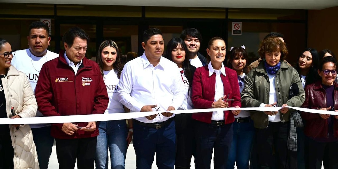Sheinbaum y Gallardo durante la inauguración del nuevo campus universitario.