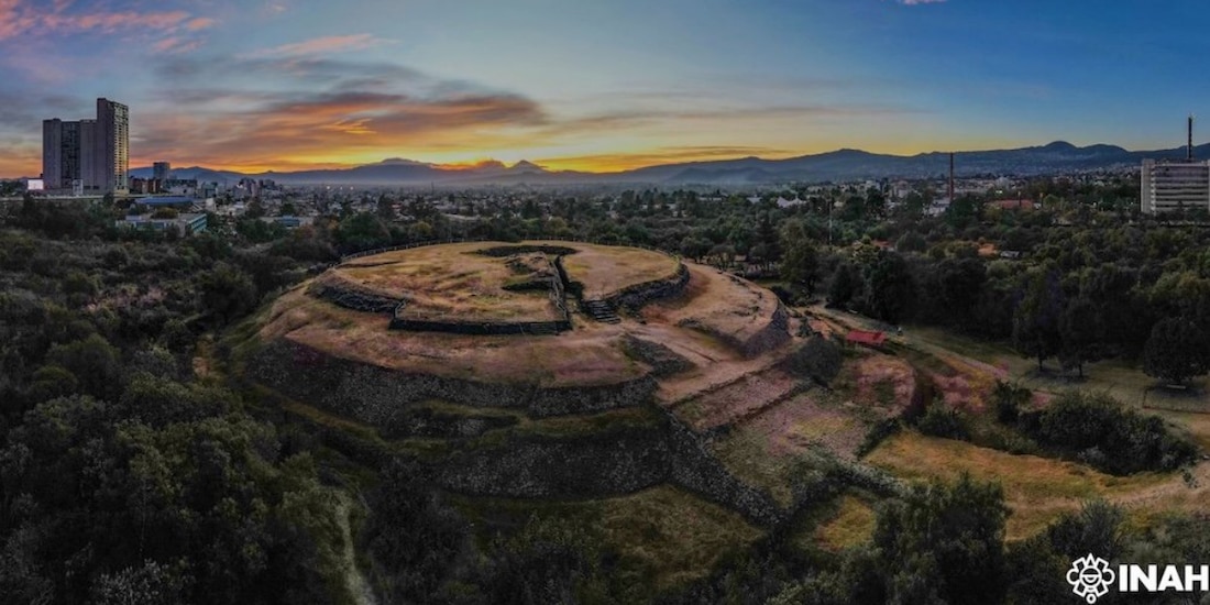 Zona arqueológica de Cuicuilco, al sur de CDMX
