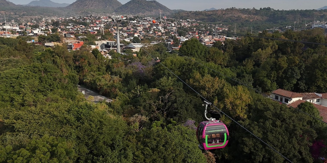 Así se ve el teleférico en el municipio michoacano.