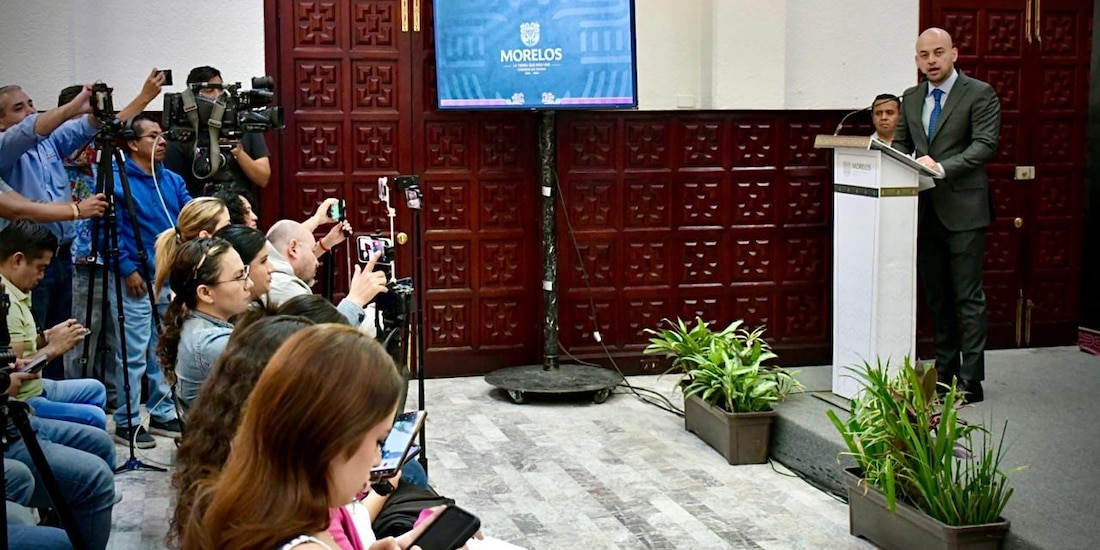 Autoridades de Morelos en conferencia de prensa.