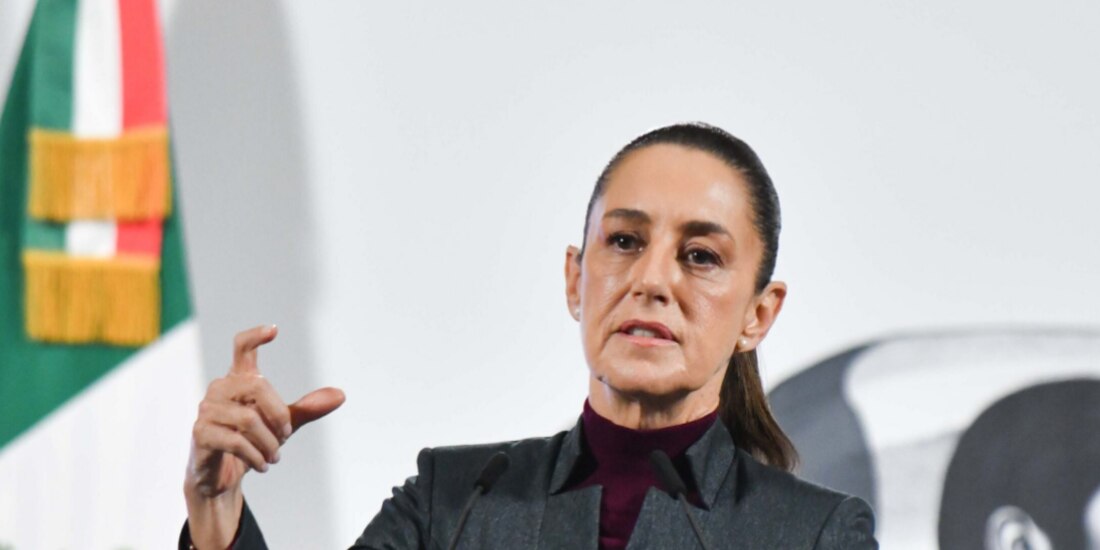 La titular del ejecutivo federal, Claudia Sheinbaum, ayer, en conferencia.